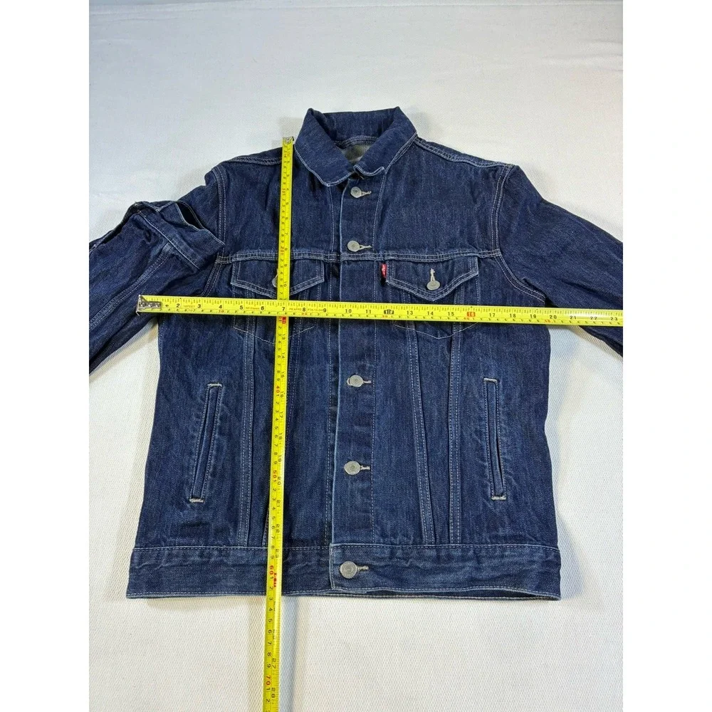 Levi's Premium Type 2 Trucker Jacket Denim‎ Dark Wash Blue Men's No Size Tag